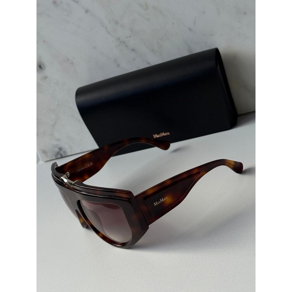 NEW Max Mara MM0083 Oversized Sunglasses in Brown - Picture 3 of 6